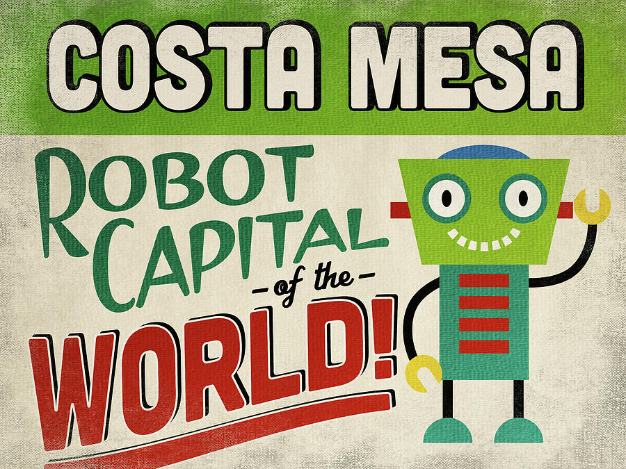 Costa Mesa Digital Art - Costa Mesa California Robot Capital by Flo Karp