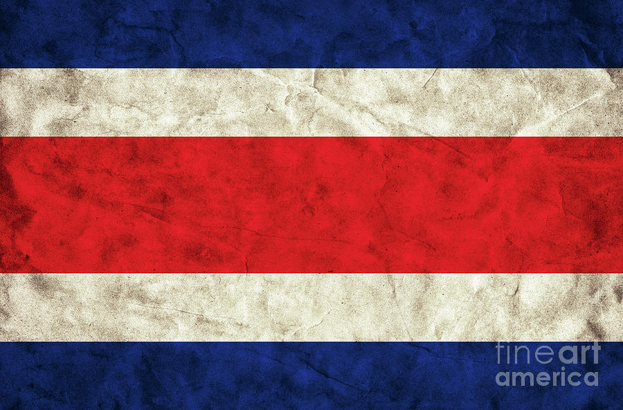 Costa Rica flag in grunge vintage style Photograph by Michal Bednarek