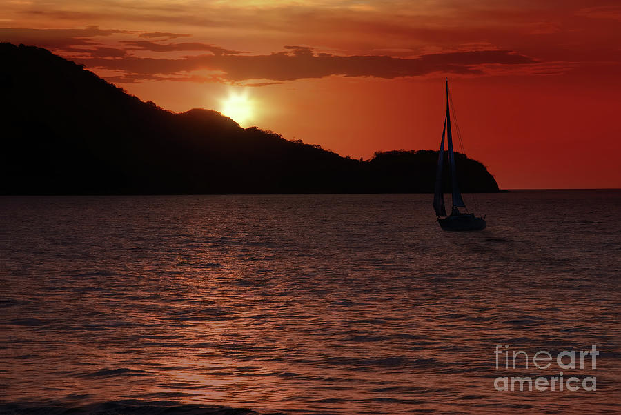 Sunset Photograph - Costa Rica Sailing by Ed Taylor