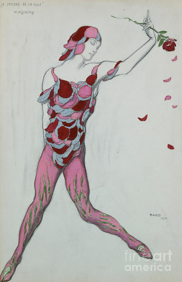 Costume design for Nijinksy from Le Spectre de la Rose, 1911  Drawing by Leon Bakst