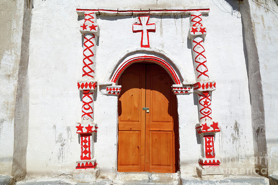 Cotasaya church entrance Chile Photograph by James Brunker