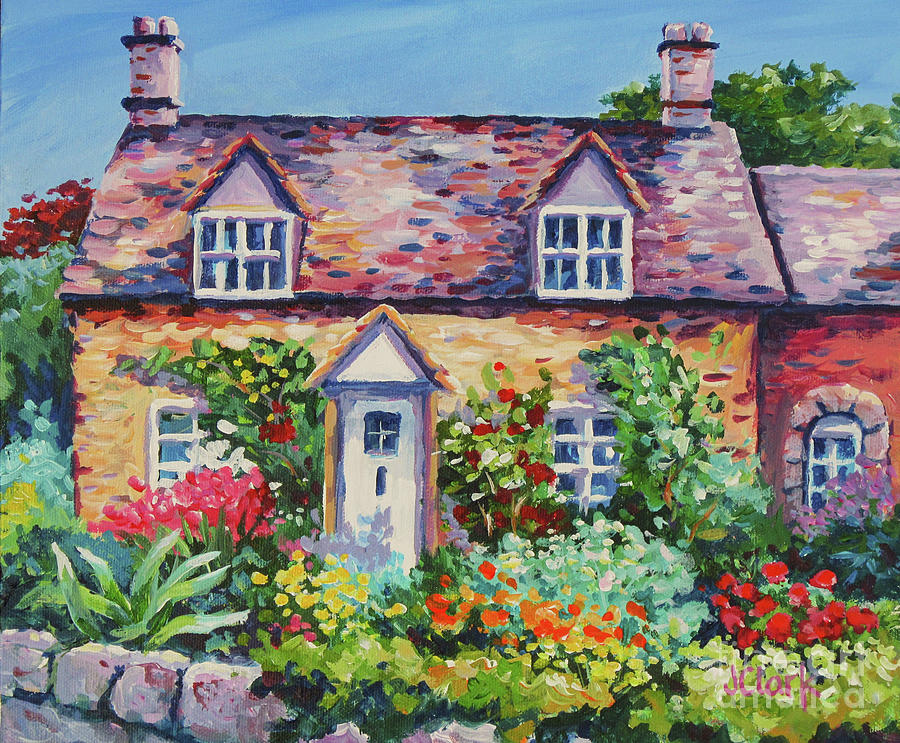 Cottage Painting - Cotswold Cottage by John Clark