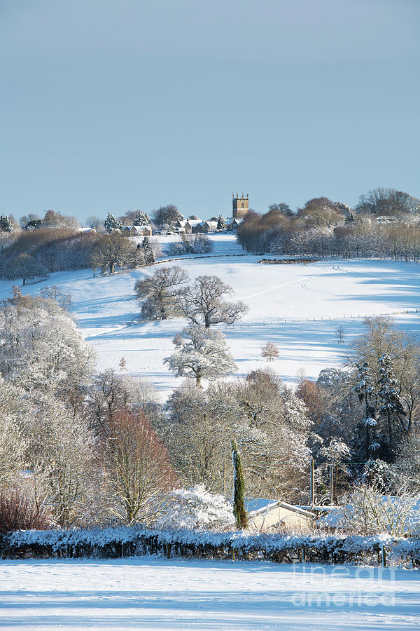 Cotswold Countryside Around Stow on the Wold in the Snow Photograph by Tim Gainey