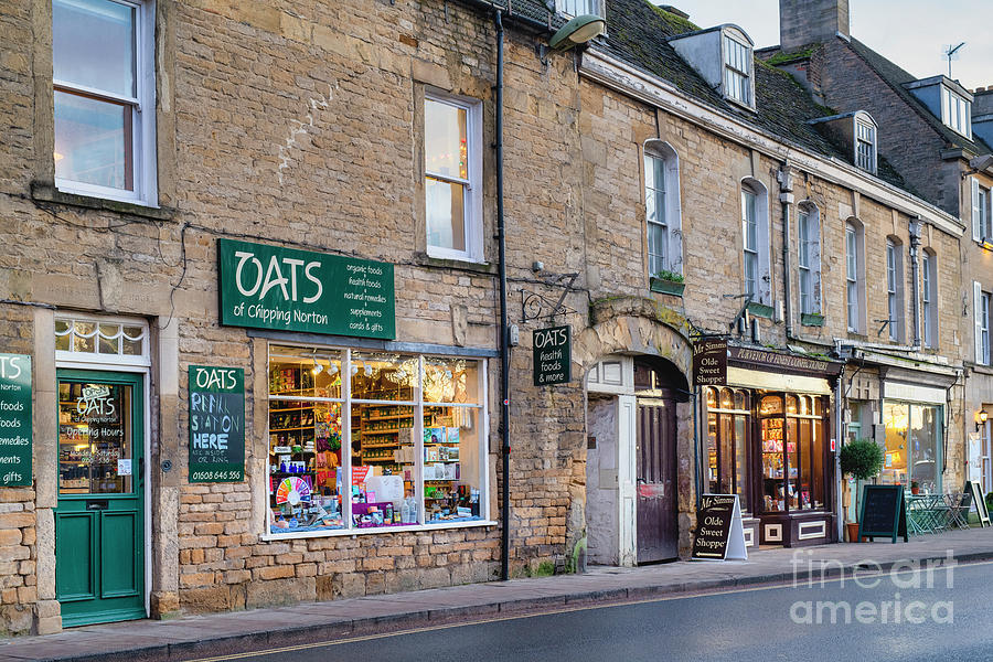 Cotswold Shops in Chipping Norton at Dusk Photograph by Tim Gainey