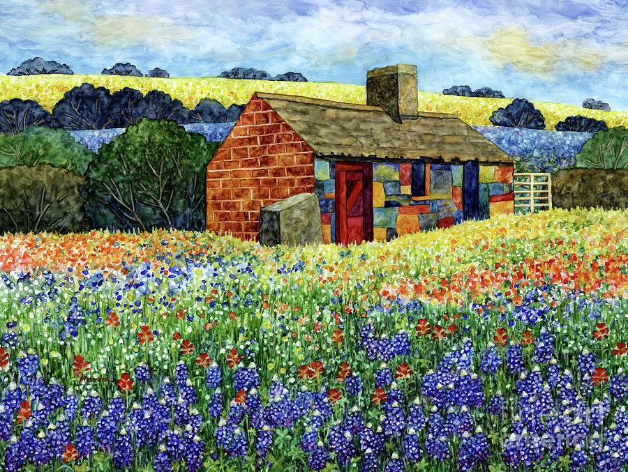 Cottage And Wildflowers Painting