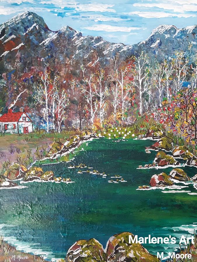 Cottage At Green Lake Painting by Marlene Moore