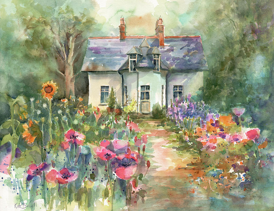 Cottage Garden at Laurelmere Lodge Marlay Park Painting by Kate Bedell