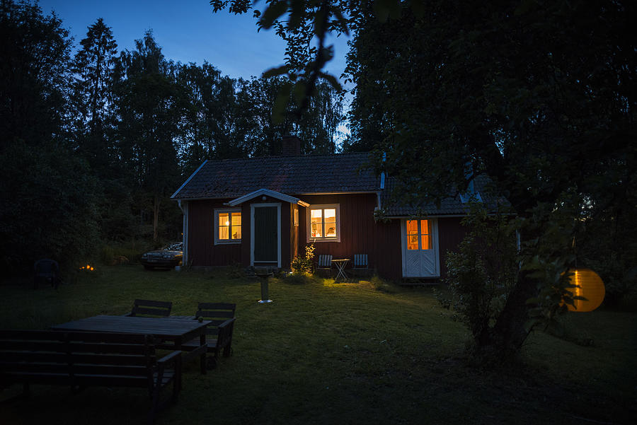 Cottage in forest in the evening Photograph by Jan Hakan Dahlstrom