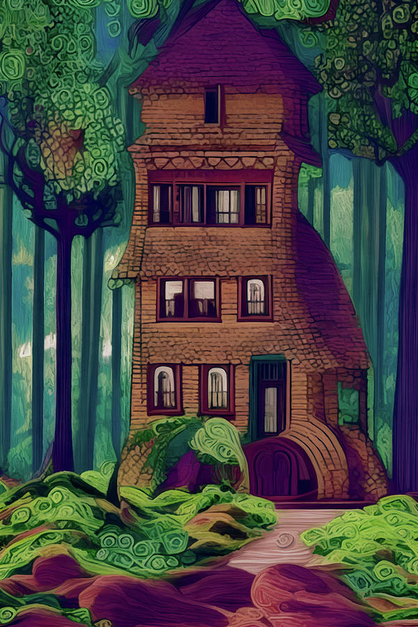 Cottage in the Woods Digital Art by Michelle Hoffmann