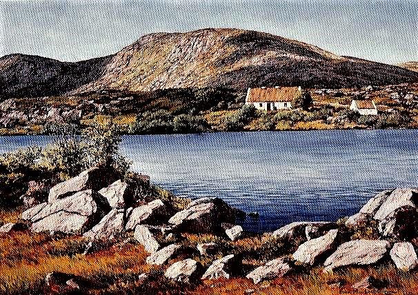 Cottage of Patrick Pearse, Connemara Painting by Val Byrne