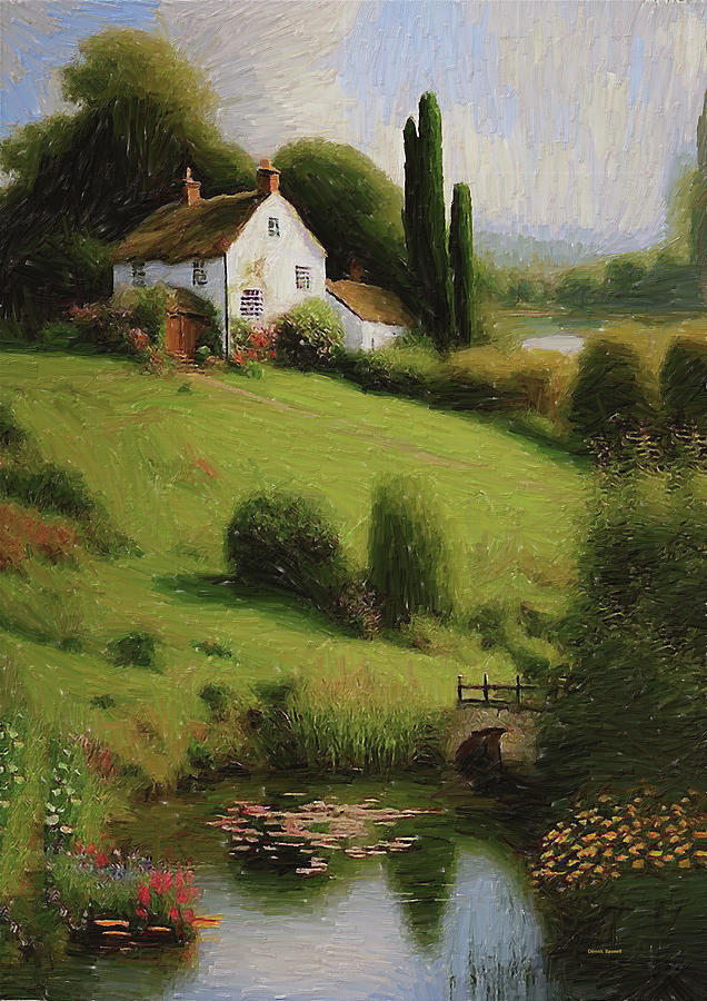 Cottage On A Hill  Digital Art by Dennis Baswell