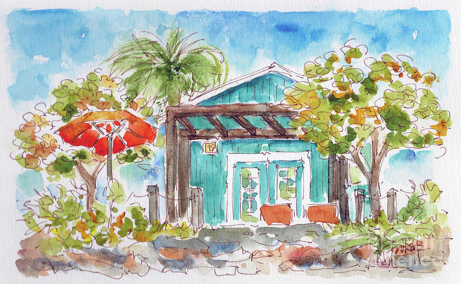 Cottage Princess Cay Bahamas Painting by Pat Katz