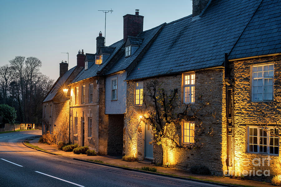 Cottages at Dusk in Aynho Photograph by Tim Gainey
