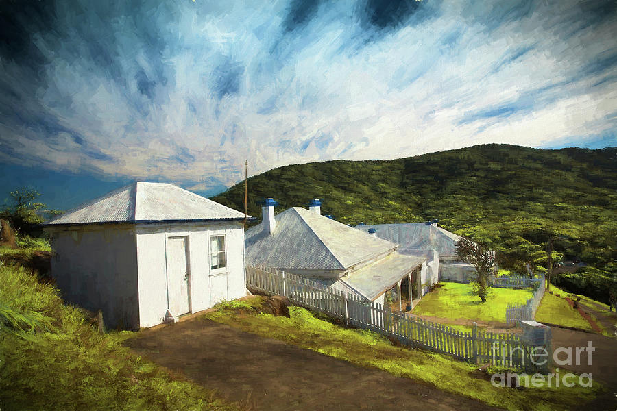 White Cottage Photograph - Cottages at Smoky Cape, Rembrandt style by Sheila Smart Fine Art Photography