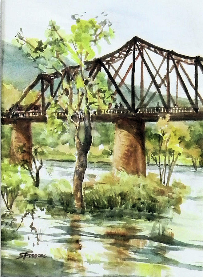 Cotter Bridge Painting by Sheila Parsons