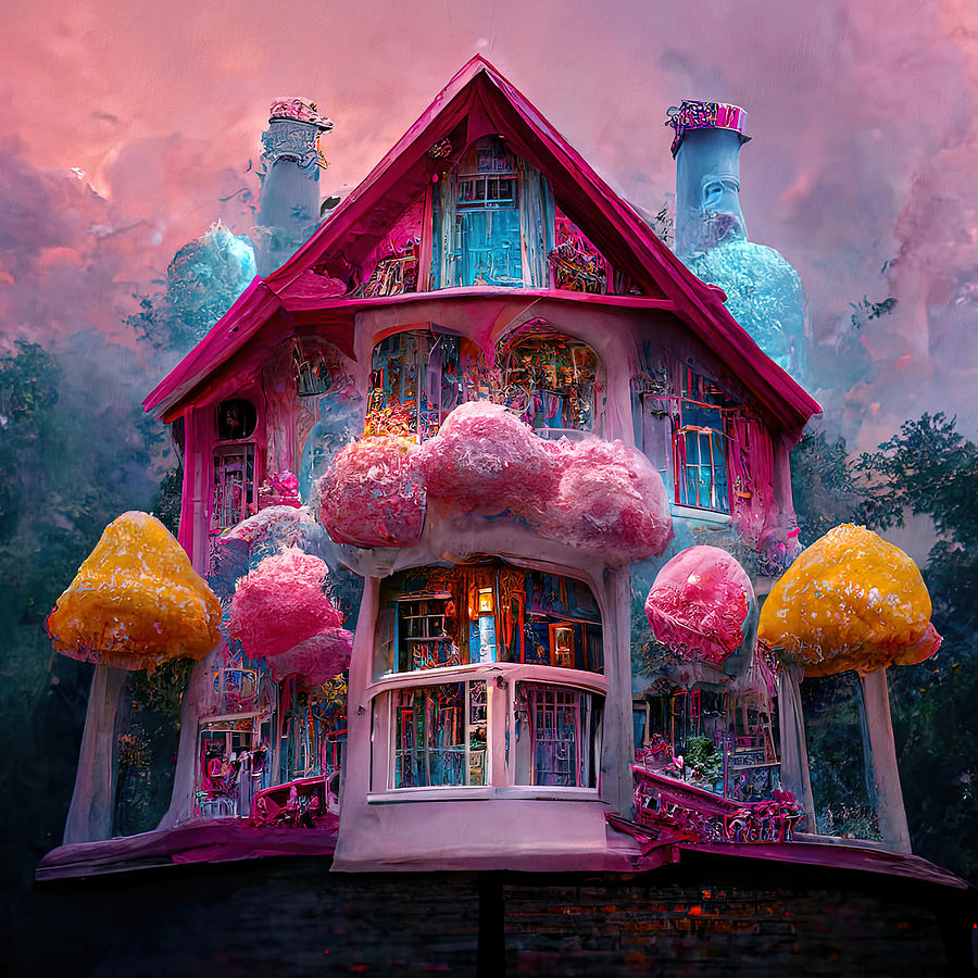 Cotton Candy House, 01 Painting by AM FineArtPrints