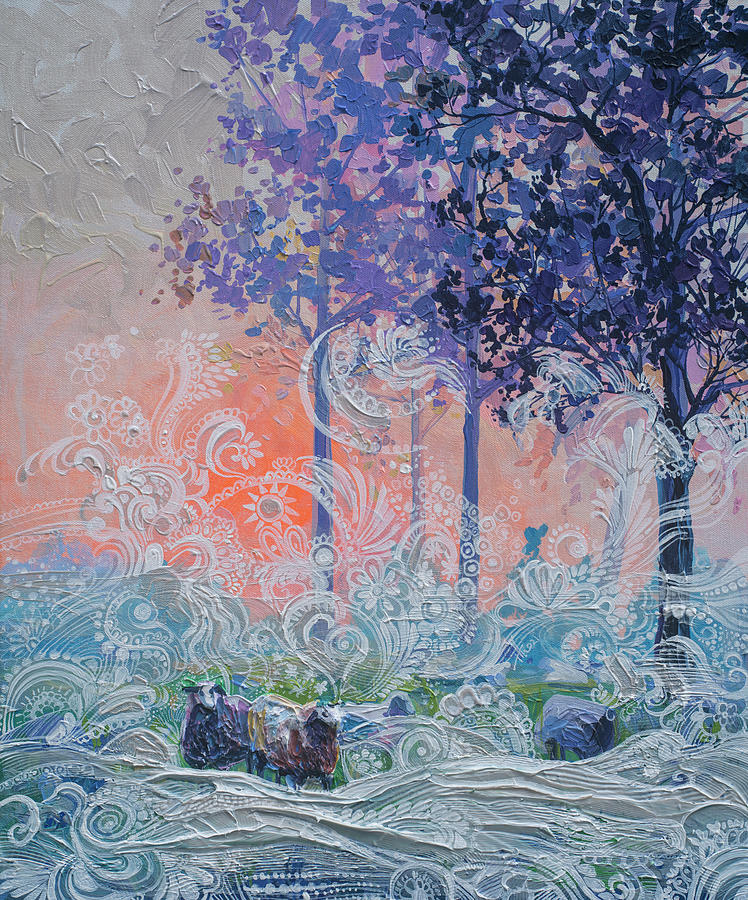 Count The Sheep And Sleep Painting by Anastasia Trusova