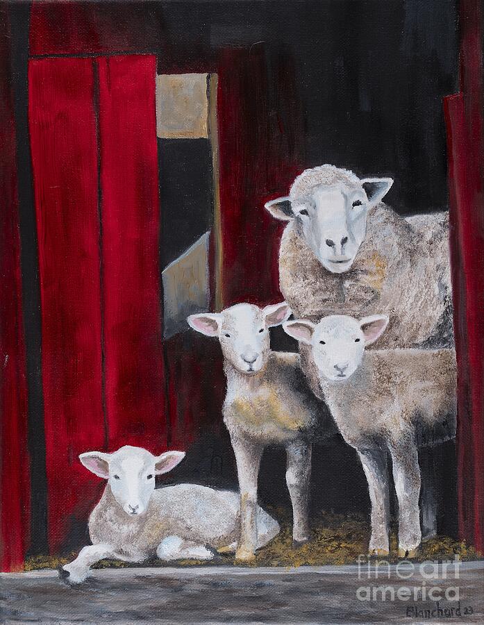 Counting Sheep  Painting by Charlotte Blanchard