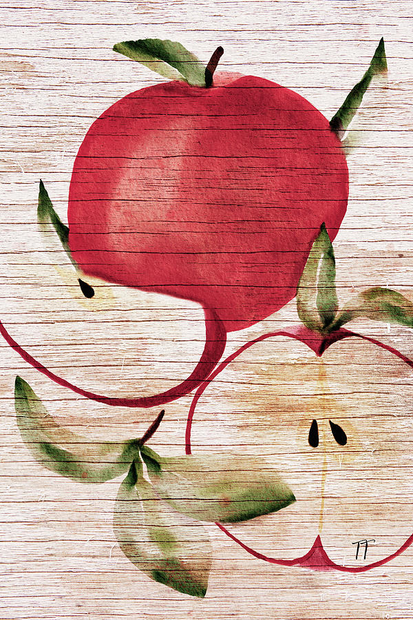 Country apples watercolor Digital Art by Tatiana Travelways