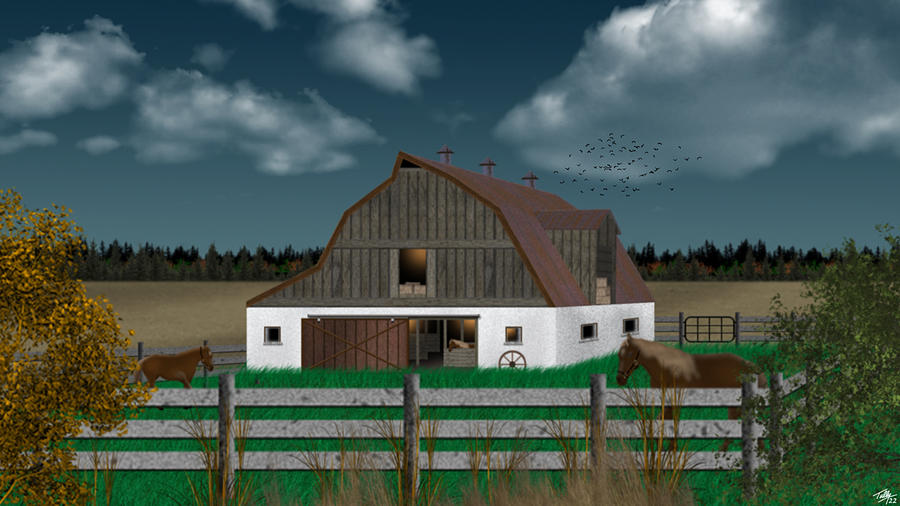 Country Barn Digital Art by Mark Tully
