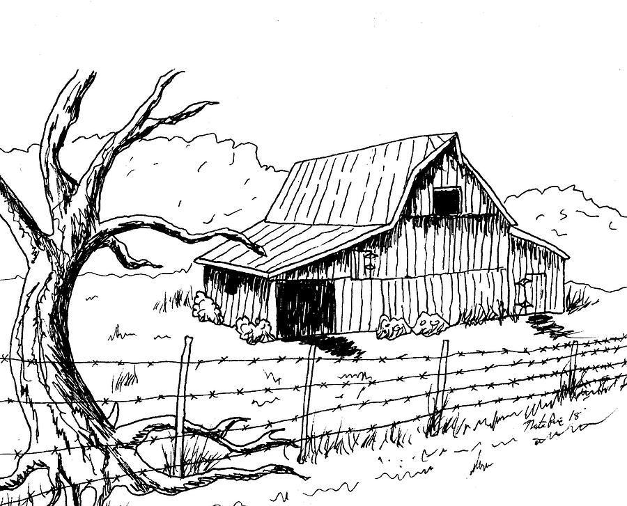 Country Barn Drawing by Nate Price - Pixels