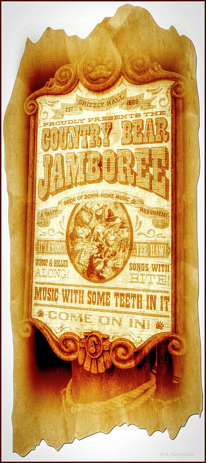 Country Bear Jamboree Sign, Walt Disney World Photograph by A Macarthur Gurmankin