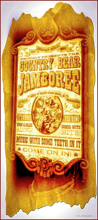 Country Bear Jamboree Sign, Walt Disney World var. Photograph by A Macarthur Gurmankin