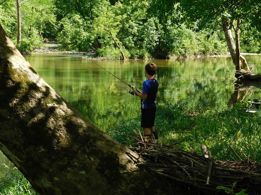 Country Boy Fishing Photograph by Tracy Hurlston - Pixels