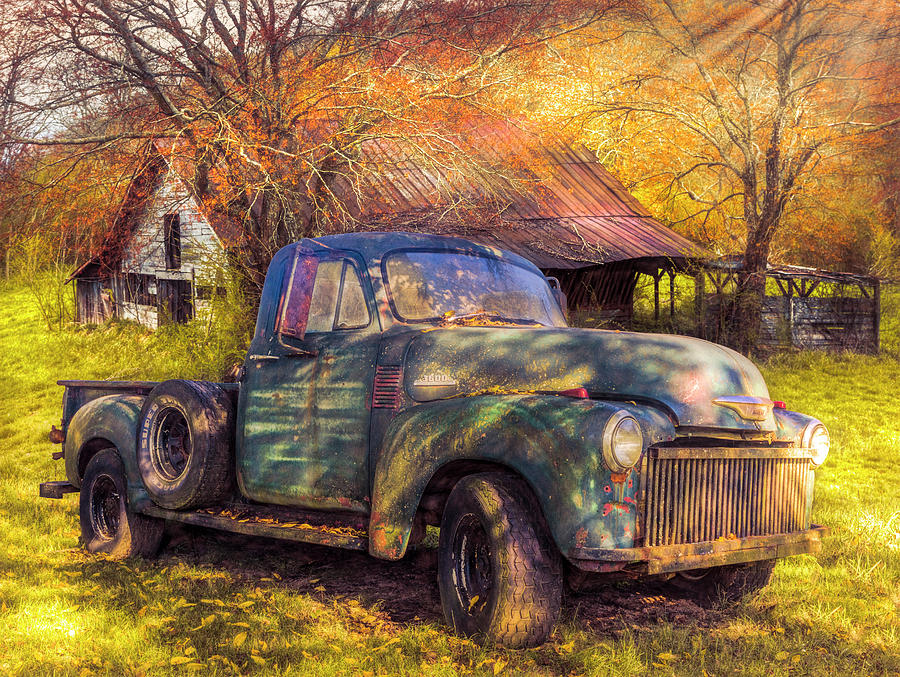 Country Chevy in Autumn Photograph by Debra and Dave Vanderlaan