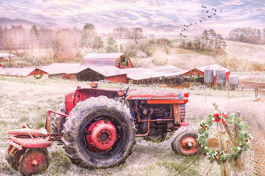 Country Christmas Eve Farm Photograph by Debra and Dave Vanderlaan
