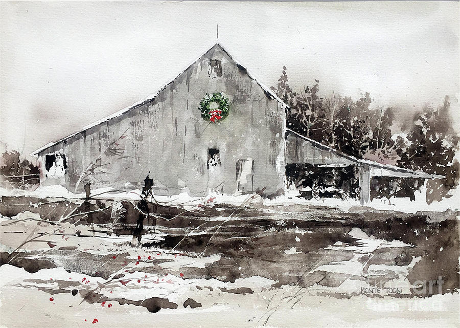 Country Christmas Painting by Monte Toon