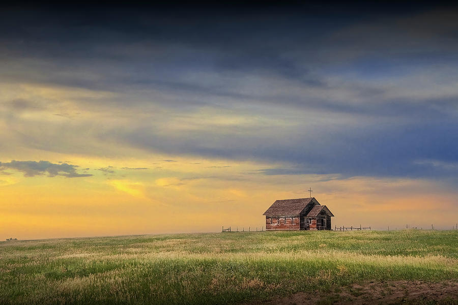 Country Church on the Prairie in Rural South Dakota Photograph by Randall Nyhof