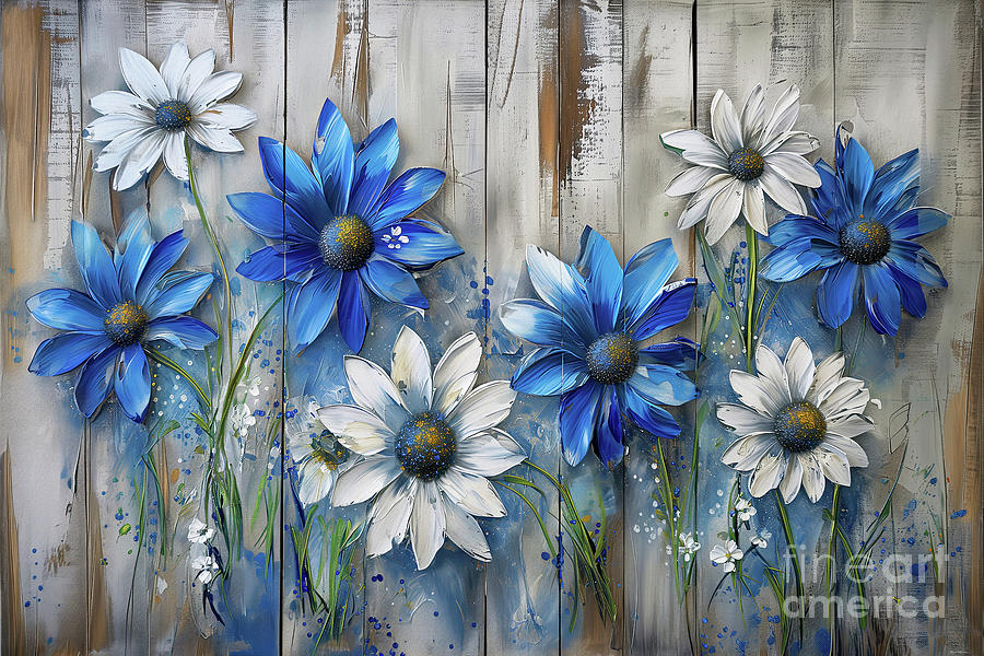 Country Daisies Painting by Tina LeCour