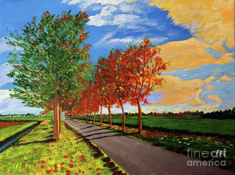 Country Farm Road Painting by Frank Littman