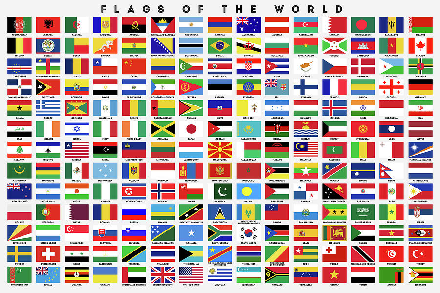 Country flags of the world Digital Art by Zapista OU - Pixels