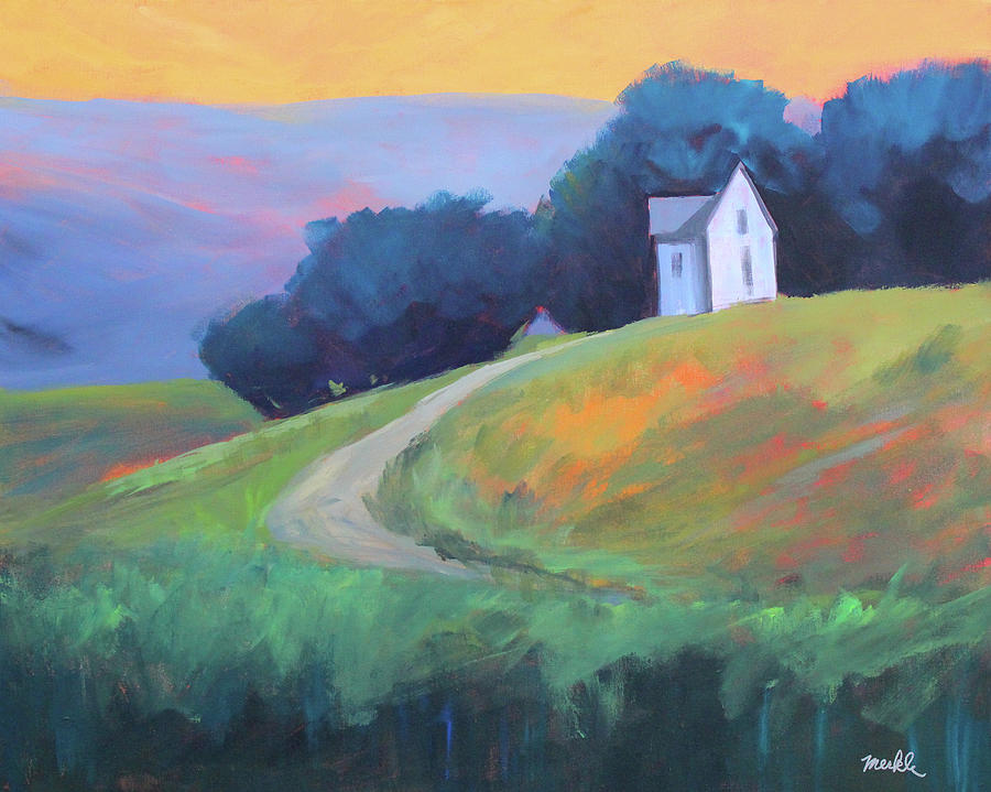 Country House at Sunset Painting by Nancy Merkle