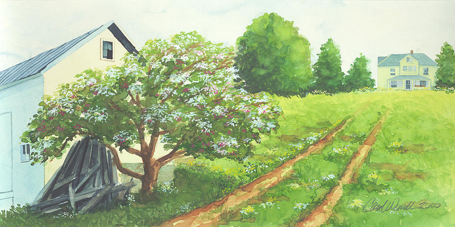 Country Home In Spring Painting