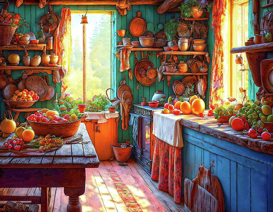 Country Kitchen Digital Art by Debra Kewley