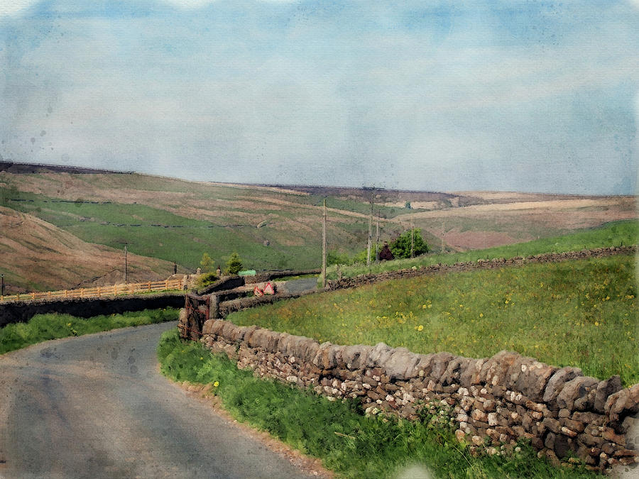 Country Lane - Old Howarth Road Painting by Philip Openshaw
