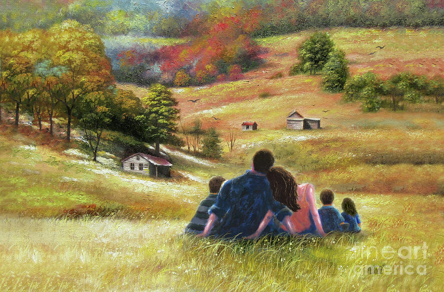Country Lovers Family					 Painting by Vickie Wade