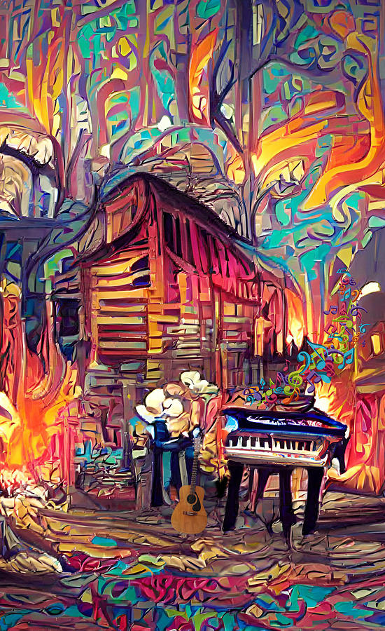 Country Music  Digital Art by La Moon Art
