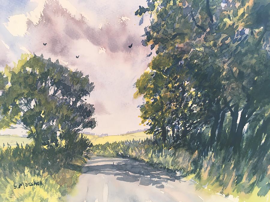 Country Road from Goxhill to Sigglesthorpe Painting by Glenn Marshall