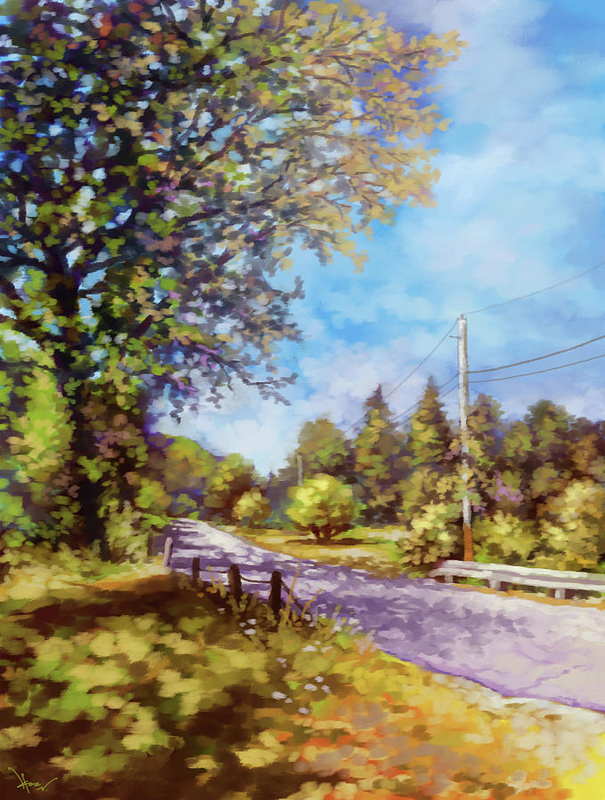 Country Road Painting by Hans Neuhart