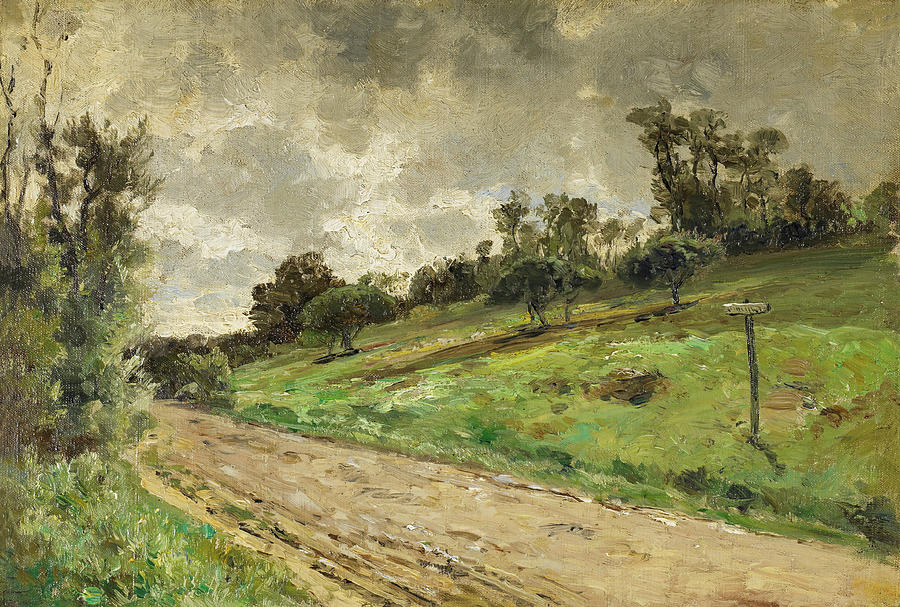 Country road landscape farmland landscape Antique landscape Painting by ...