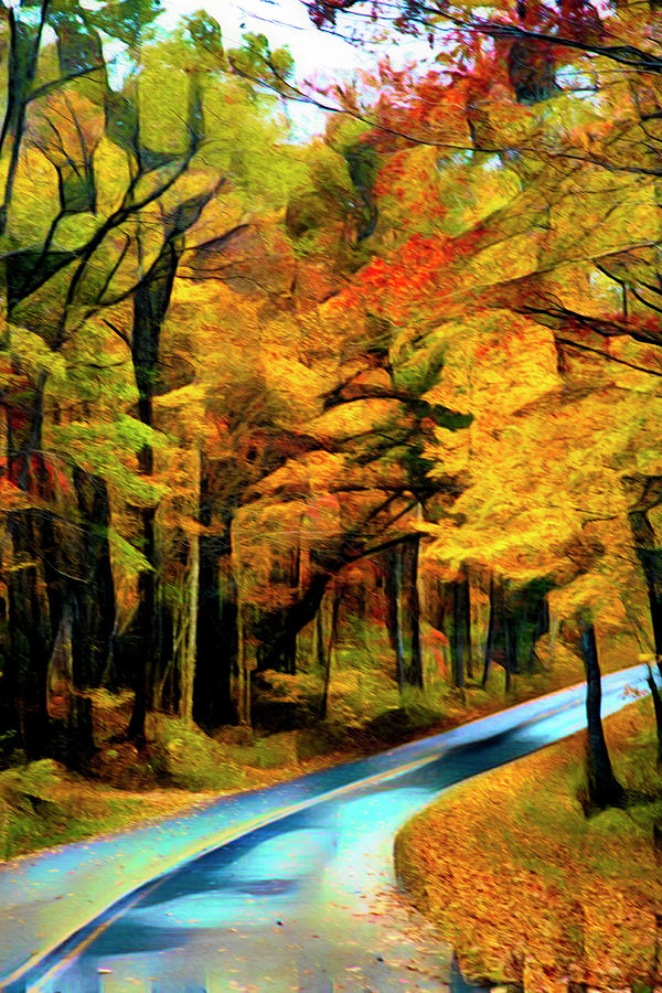 Country Roads Abstract Painting Photograph by Debra and Dave Vanderlaan