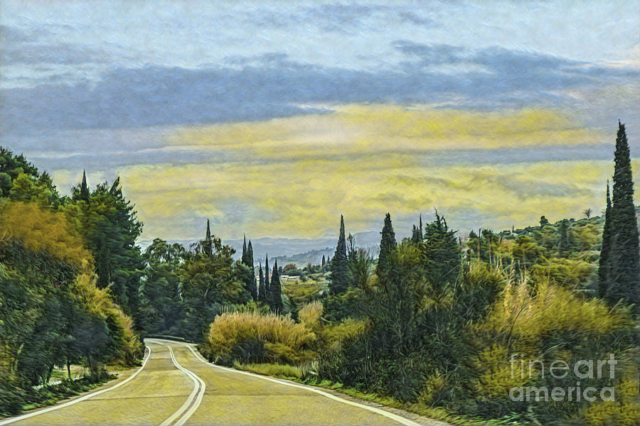 Country Roads of Greece Digital Art by Susan Vineyard