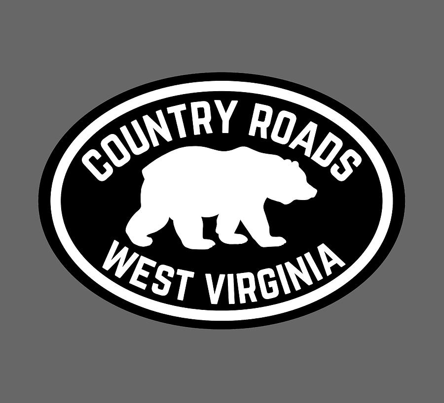 Country Roads West Virginia Black Bear Nature Vintage Travel Sign