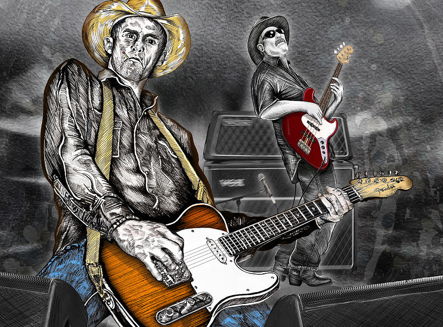 Country Rock Duo Mixed Media by Doug LaRue