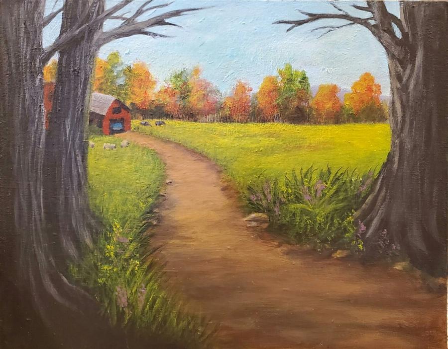 Country Scene in the Fall Painting by Barbara J Blaisdell