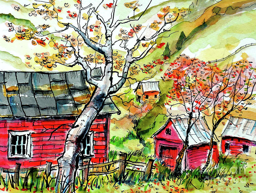 Country Shacks and Hills Painting by Terry Banderas